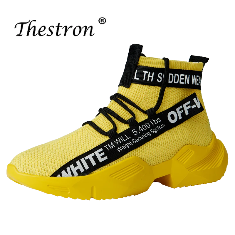 

Athletic Running Shoes for Men yellow Whiet Gym Male Shoes Height Increase Jogging Shoes Men Hard-Wearing Wearable Sports Shoes