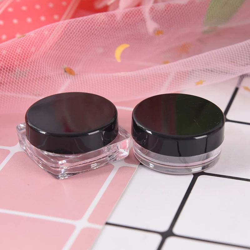 

5pcs Small Square/ Round Bottle 2g Transparent Cosmetic Empty Jar Pot Eyeshadow Lip Balm Face Cream Sample Container