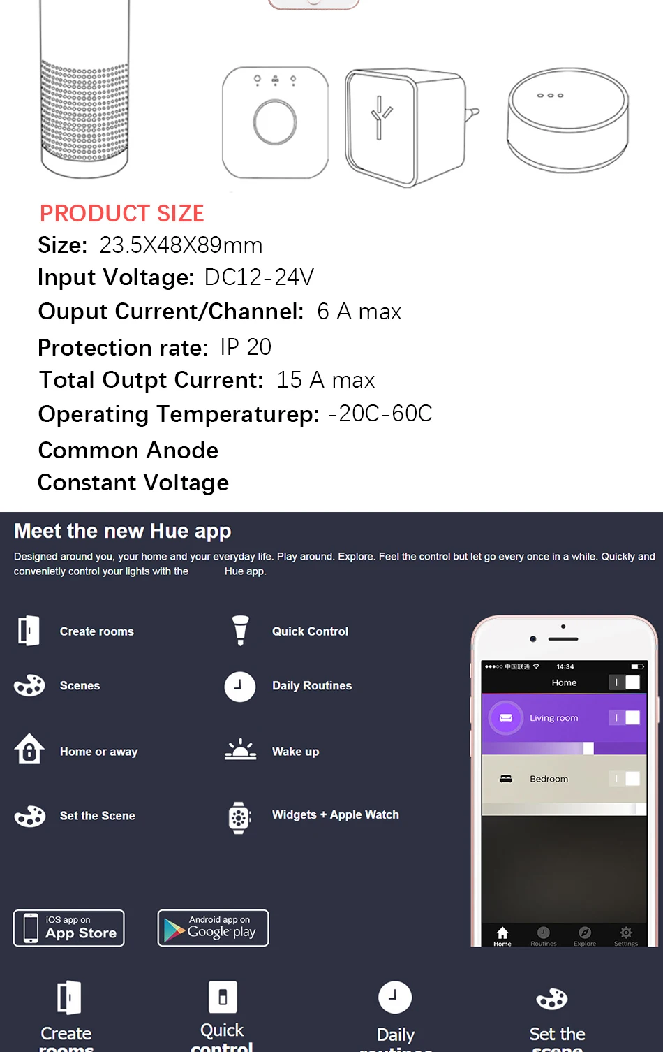 DC12-24V ZLL ZIGBEE мост умный дом Светодиодная лента с диммером управление Лер zigbee диммер приложение управление работа Amazon Alexa эхо