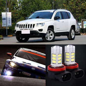 

2pcs 72 SMD H11 Type Light Bulbs LED Fog Lamp For Jeep Compass 2007-2014