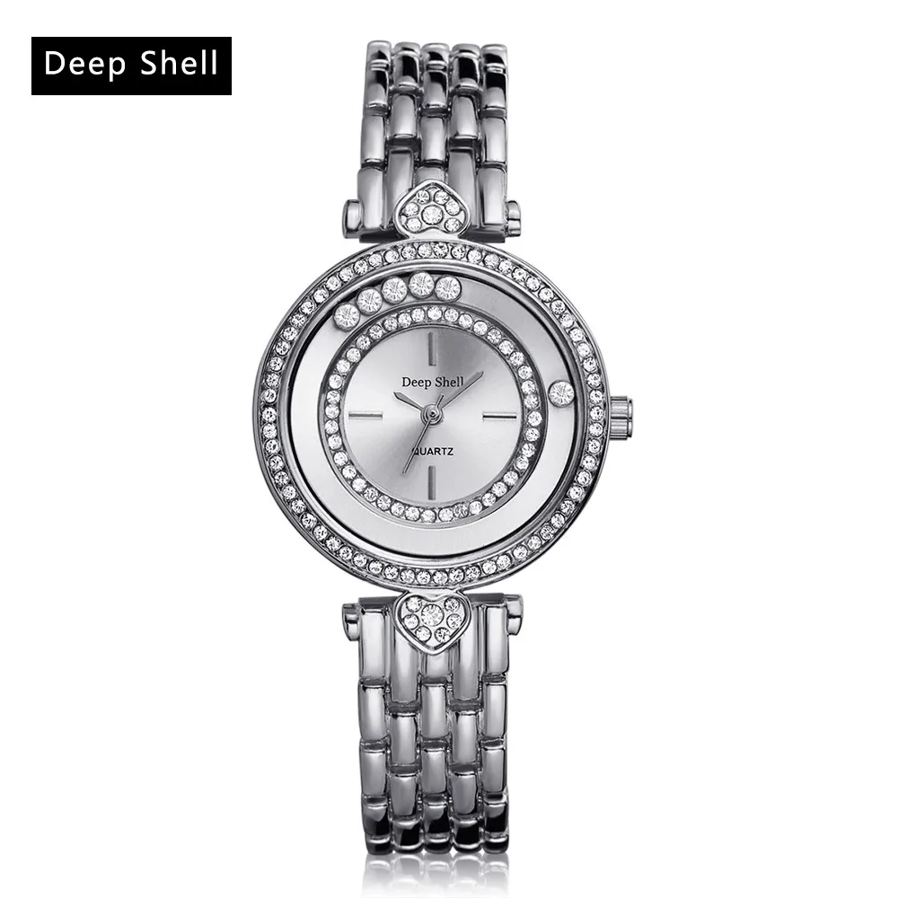 

DeepShell Luxury Women Watches 2017 New Brand Tungsten Steel Ladies Watch Crystal Diamond Quartz Watches Montre Femme