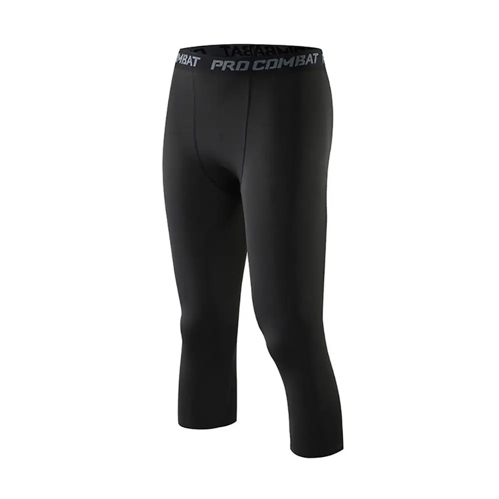 

Fitness Men's Pants Calf-Length Sweat Absorption Quick Drying Elastic Sports Running Fitness Training Tights Trousers