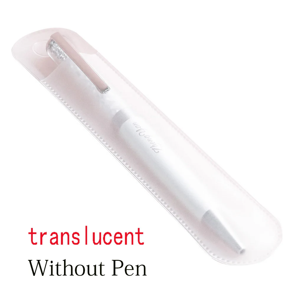 10 шт./лот, пластиковая круглая матовая полупрозрачная сумка для карандашей, одноцветная ручка, Подарочная универсальная сумка для ручек, глянцевая Сумочка для ручек, можно повесить