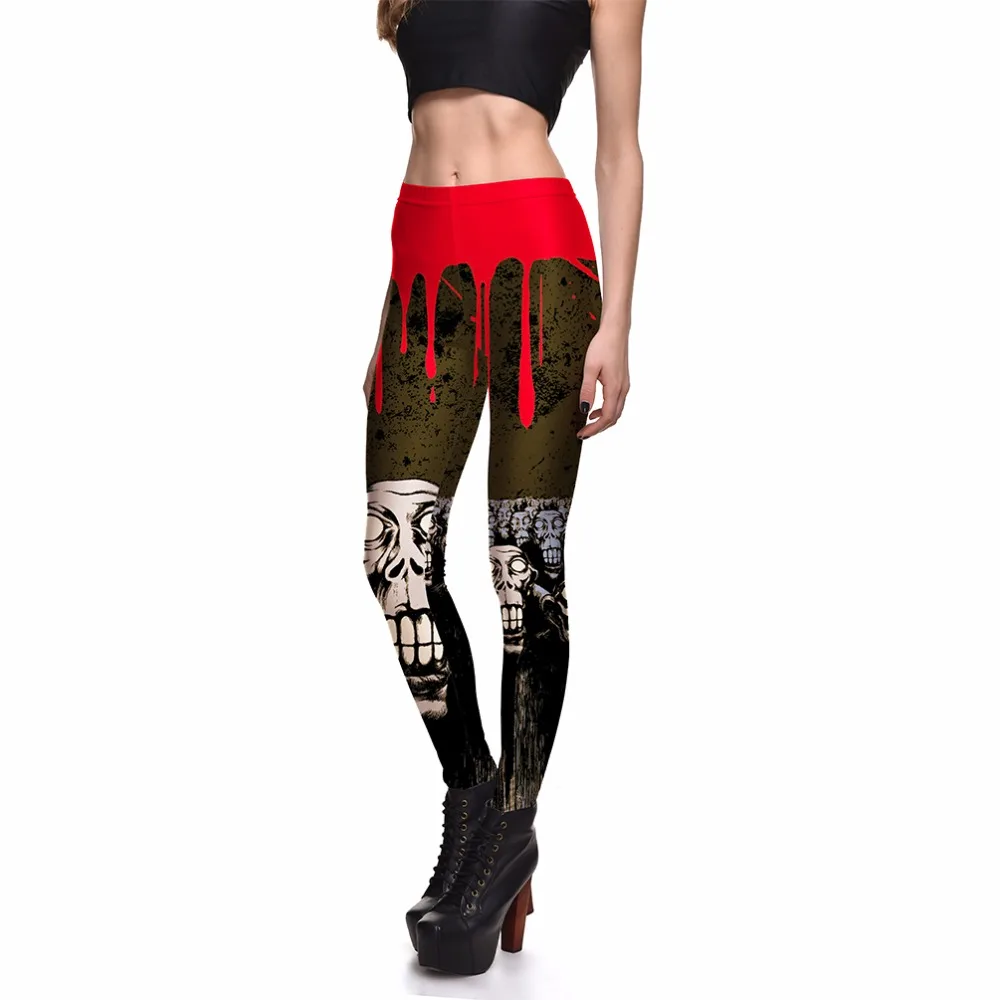 Женские готические леггинсы LOVE SPARK с принтом черепа тыквы 3xl 4xl|punk leggings|halloween