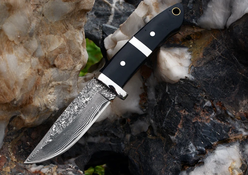 

Voltron Damascus Steel Straight Knife, Mountaineering, Camping, Outdoor Multi-function Knife, Collection Gift Carry Tool