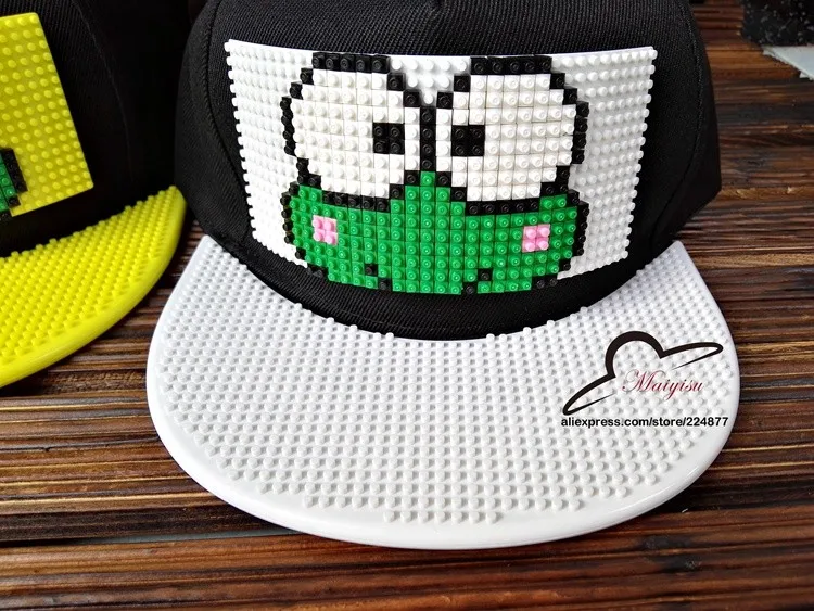 Модные Мультяшные лягушки дизайн DIY Кирпич Snapback шапки для мужчин летние мозаики крутая шляпа для женщин съемные шапки