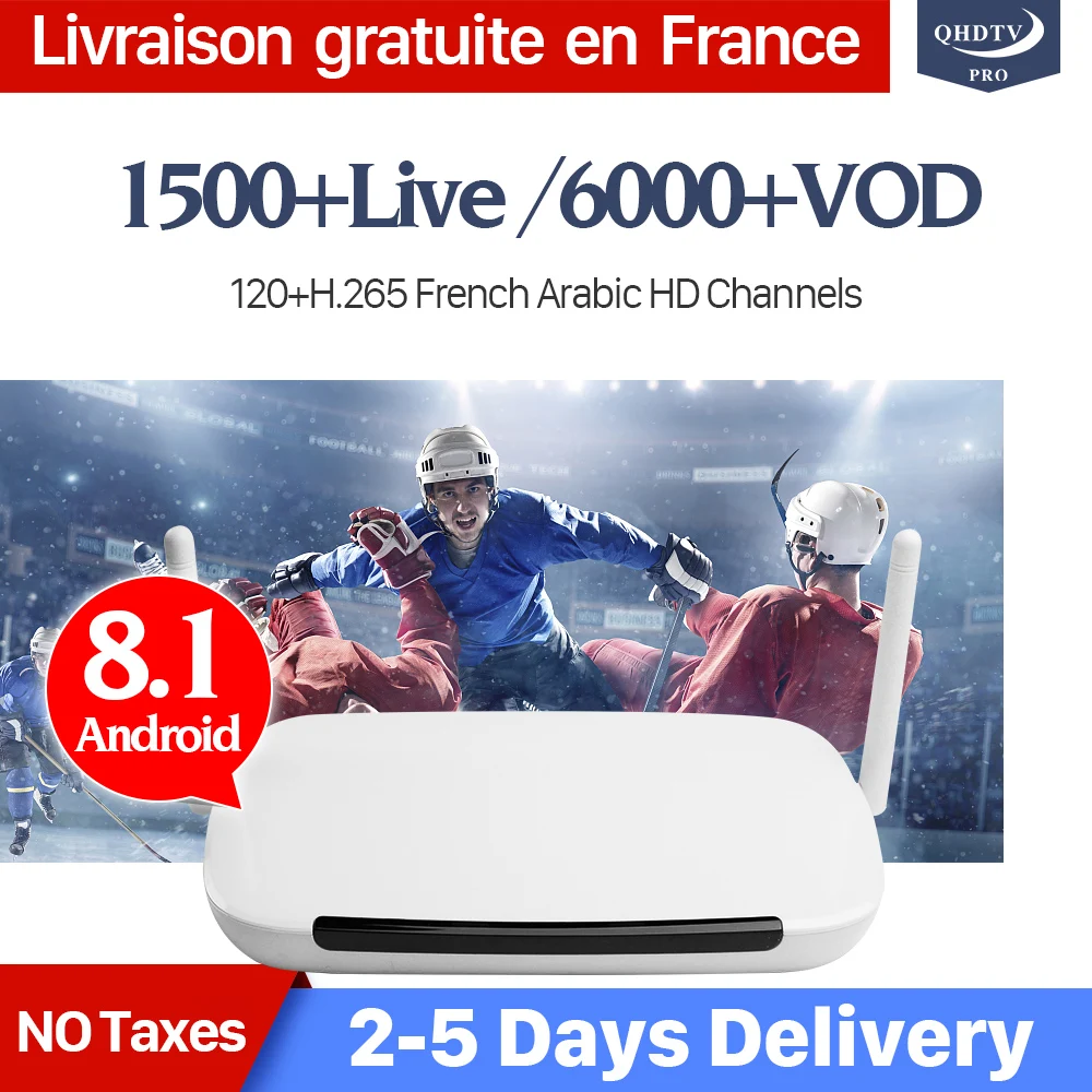 

QHDTV Pro France Arabic IPTV Code Leadcool Q9 Android 8.1 1+8G 2.4GHz WIFI Netherlands Arabic France Belgium IP TV 4K H.265