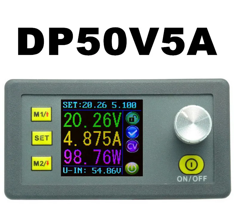 Преобразователь с ЖК-дисплеем, регулируемый регулятор напряжения DP50V5A, программируемый источник питания, понижающий вольтметр, амперметр скидка 10