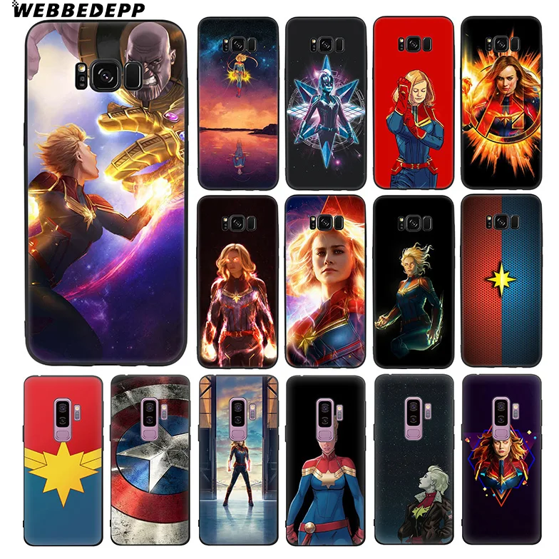 

WEBBEDEPP Captain Marvel Soft TPU Silicone Case for Samsung Galaxy S10 S10e S9 S8 Plus S7 S6 Edge & J6