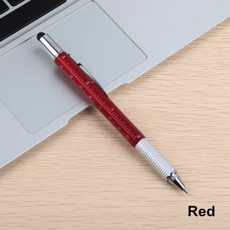 1 шт., 7 цветов, новая многофункциональная отвертка, шариковая ручка, сенсорный экран, металлический Подарочный инструмент, школьные офисные принадлежности, канцелярская ручка - Цвет: Красный