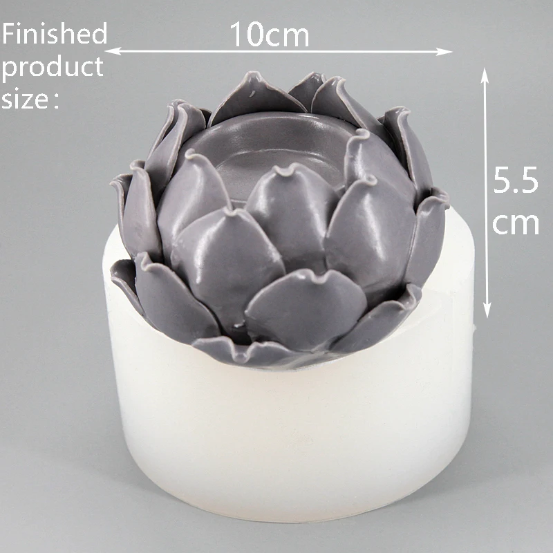 Форма лотоса подсвечник бетонная форма для дома свадебное украшение Пион цветок свеча гипсовый цемент для пластилина, силиконовые формы
