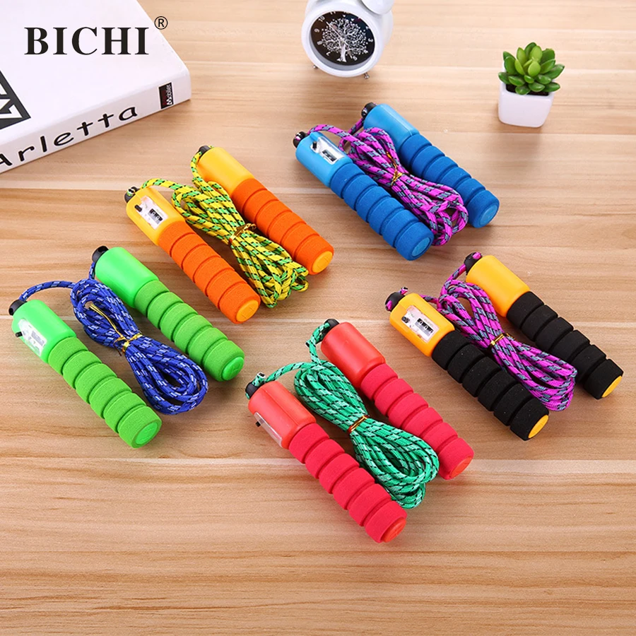 BICHI Skipping Rope Counter Jumping Rope Training Sponge Handle Workout