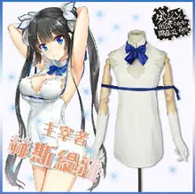 ¿ Es malo para tratar de recoger a las niñas en a mazmorra? hestia sexy cosplay dress costume set completo dress + corbata + guantes + chestbelt + headwear