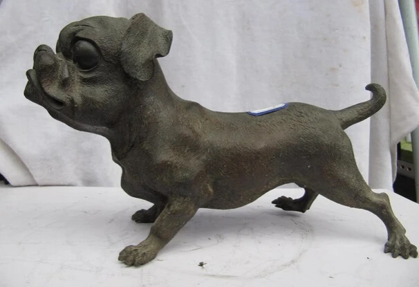 

song voge gem S0818 China classic Pure Bronze Carved Pekinese Dog animal
