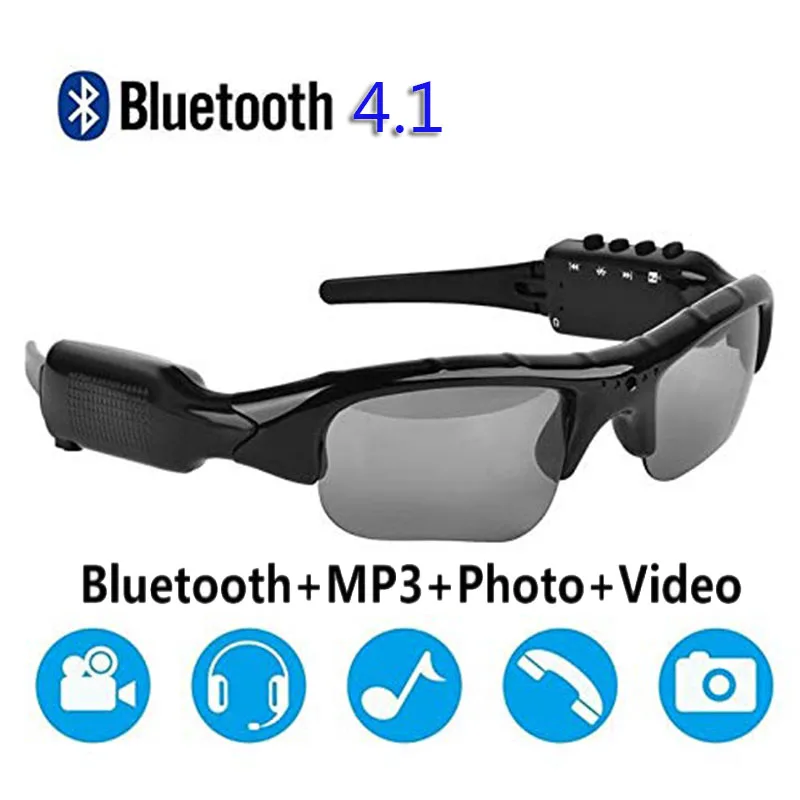 Óculos de Sol Movimentação da Câmera Esportes ao ar p com Grande Bluetooth Câmera Completa hd Angular Mini Equitação Pesca Livre 1080 p