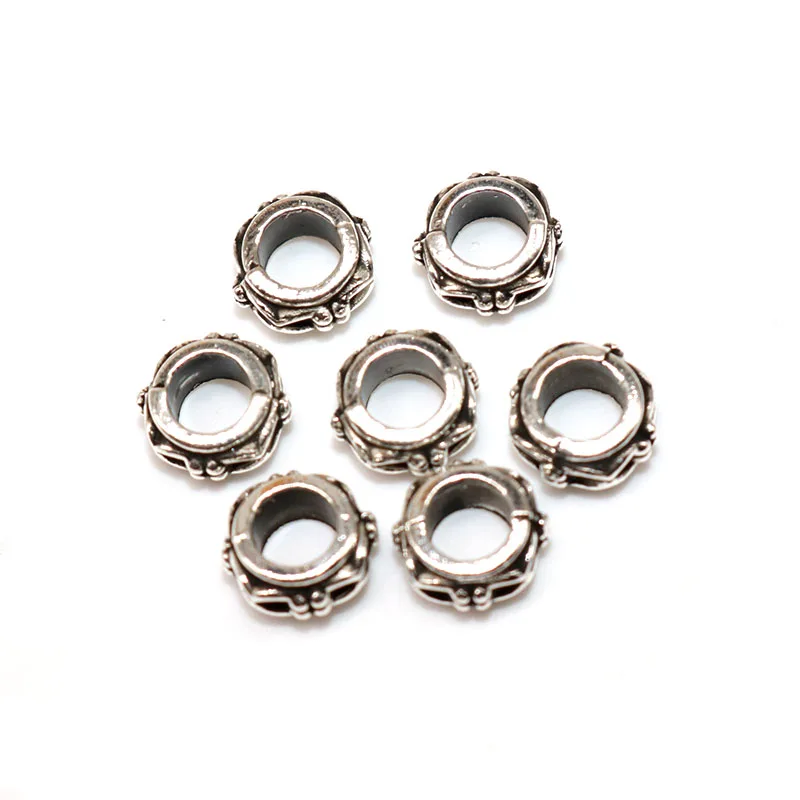 

PDFLKR 7mm 100pcs/lot Flower Metal Vintage Silver Spacer beads For Silver Plated Loose Bead DIY Jewelry Findings Components