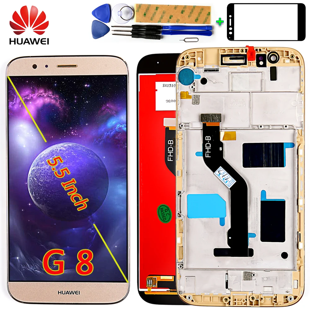 

Huawei G8 5.5 inch LCD Display Huawei GX8 RIO-L01 RIO-L02 RIO-L03 Digitizer Touch screen Assembly 1920*1080 frame with Free Tool