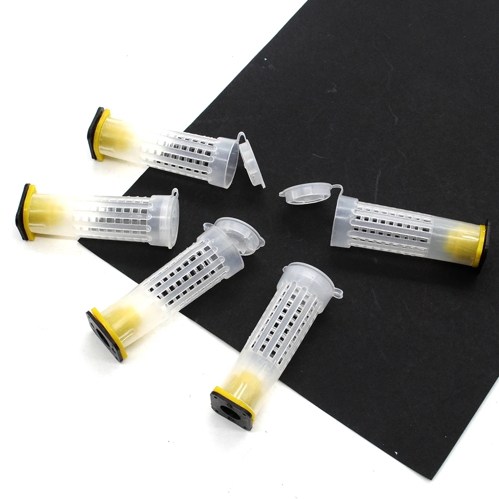 

Good Quality 5Pcs Beekeeping Tools Queen Bee Rearing Cell Tubular Cup bee Cages Holder Fixtures