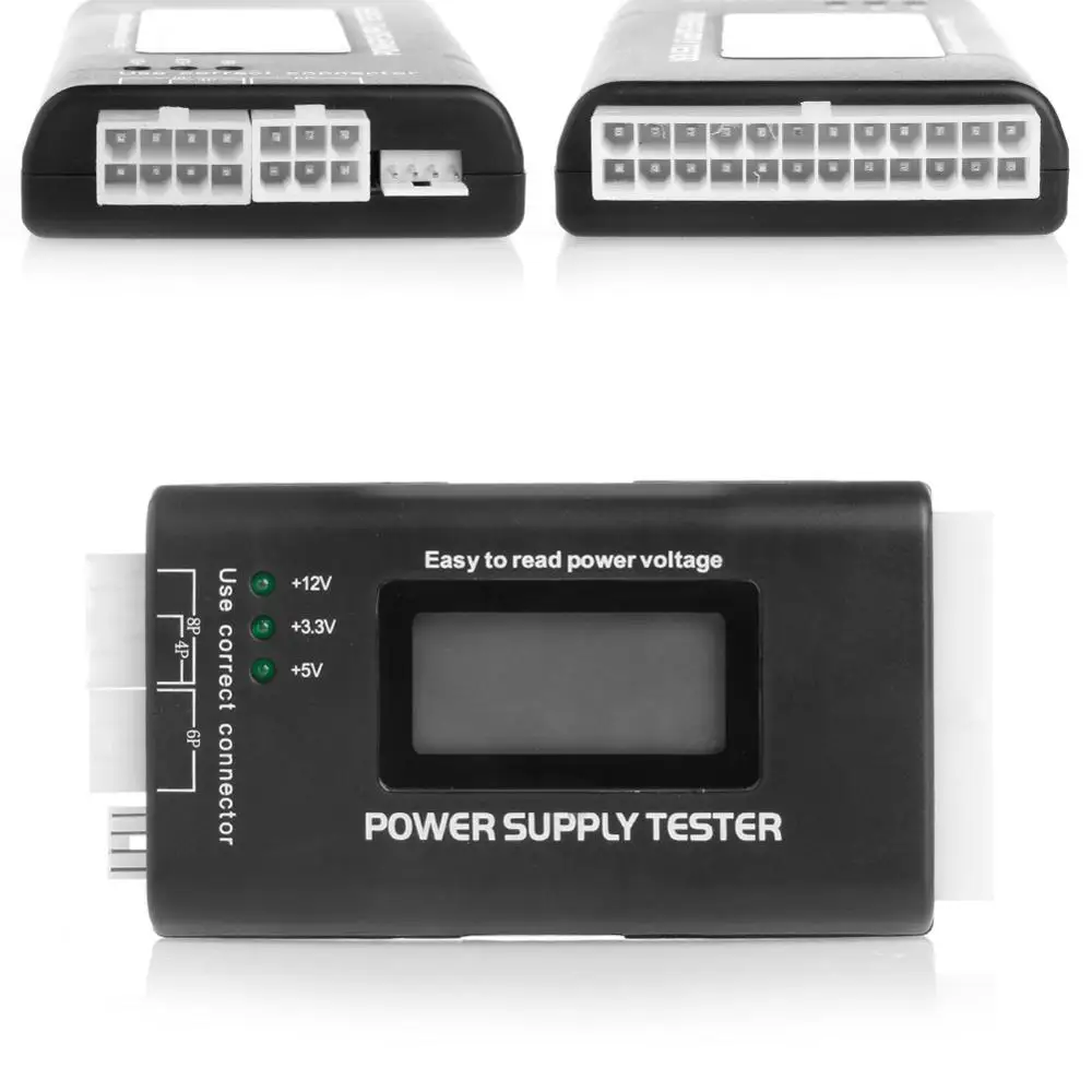 Цифровой тестер электропитания для ПК с ЖК дисплеем 20/24 Pin 4 PSU SATA HDD ATX BTX ITX HD|tester