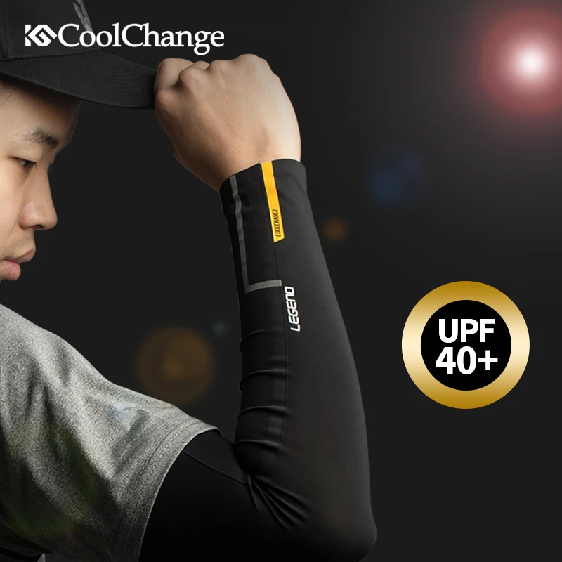 Велосипедные наружные нарукавники CoolChange из ледяной ткани дышащие с УФ защитой