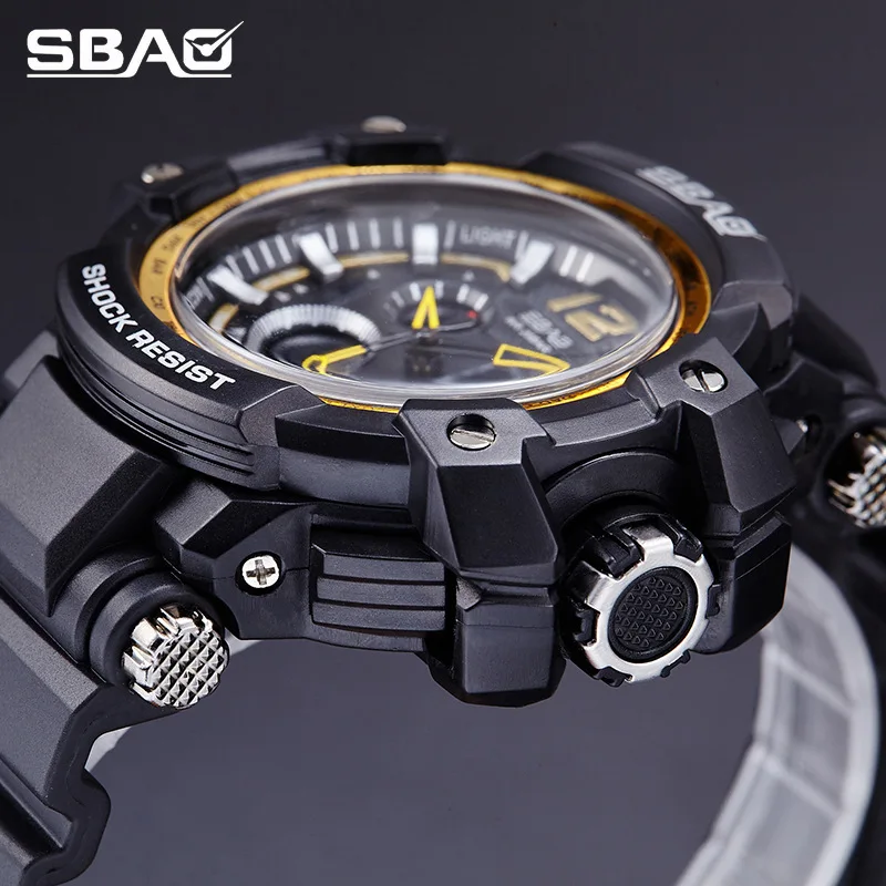 

2018 Sbao Men Watch Led Sports Watches Shock Waterproof Digital Electronic Boys Clock Relogio Masculino Wholesale Dropshipping