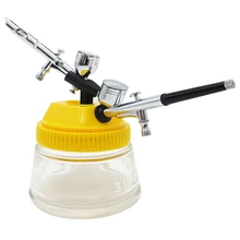 3 In 1 Airbrush Cleaning Pot Strong Glass Airbrush Stand Station Filters Cleaner