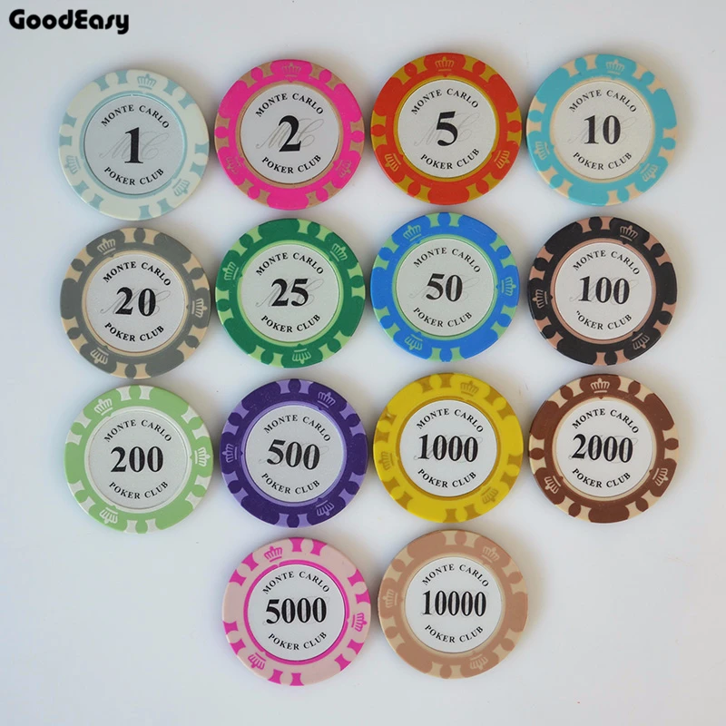 casino chips with a crown