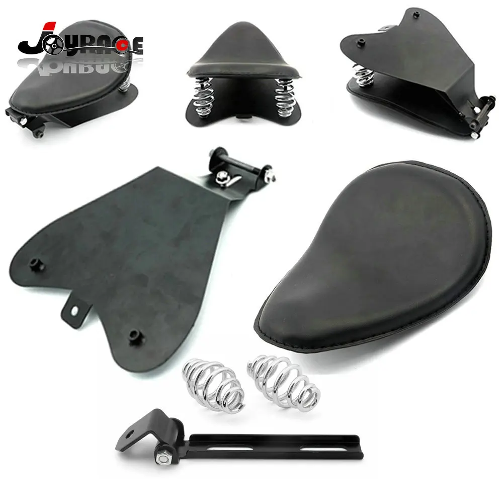

Motorcycle Rider Driver Solo Slim Seat with Base Plate Bracket Mount Kit Barrel Spring For Harley Honda Yamaha Kawasaki Suzuki