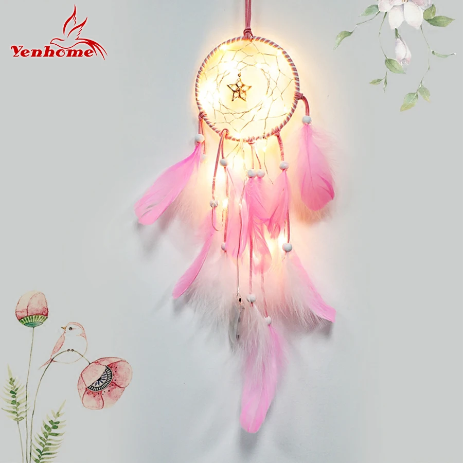 LED Strip For Girl Room Bell Feather Beads Bedroom Romantic Car Decor Dream Catcher Wall Hanging Home Decor Dreamcatcher Lights LED Strip For Girl Room Bell Feather Beads Bedroom Romantic Car Decor Dream Catcher Wall Hanging Home Decor Dreamcatcher Lights