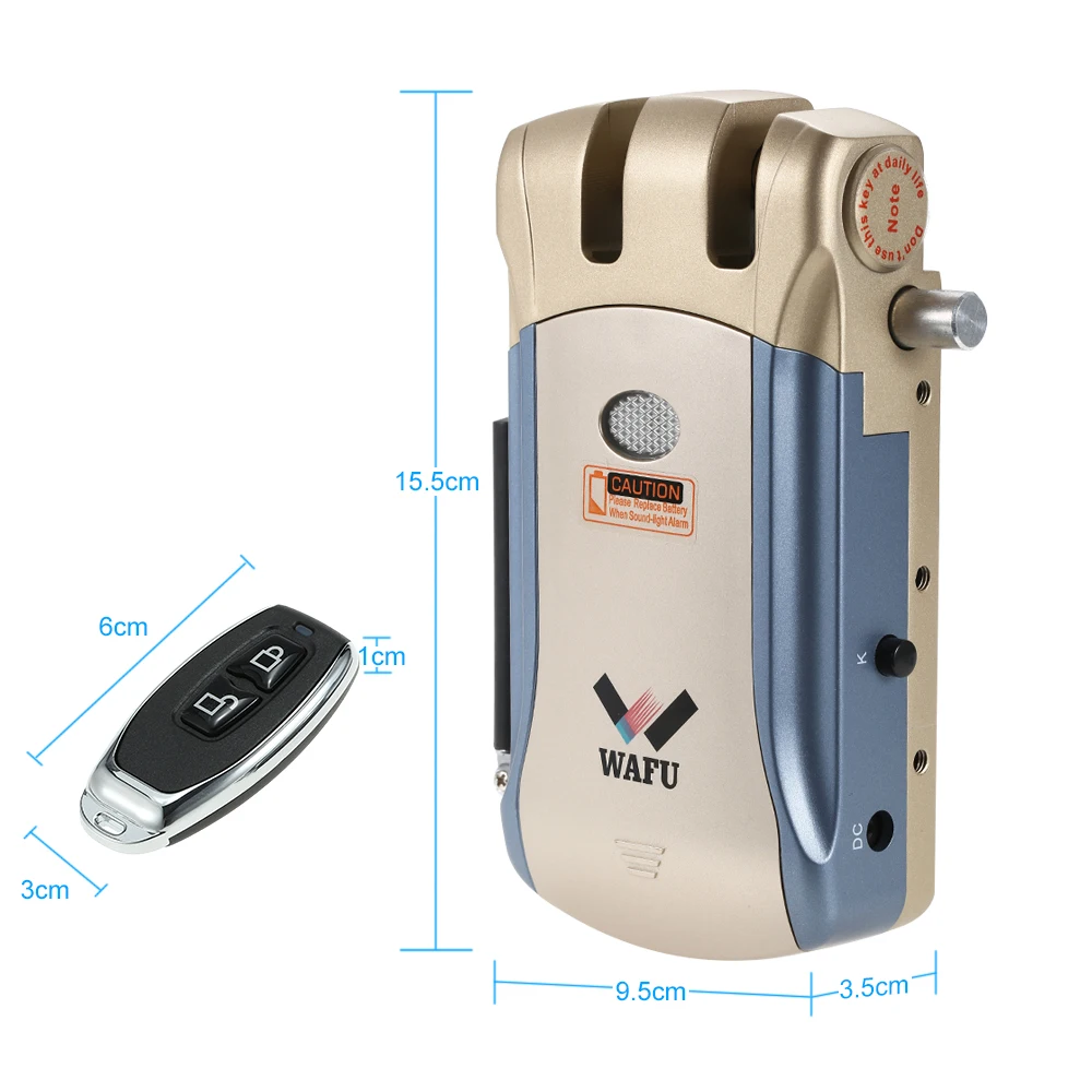 WAFU WF-008U Remote Control Intelligent Electronic Lock Invisible Keyless Entry Door Lock APP Unlocking with 4Remote Controllers WAFU WF-008U Remote Control Intelligent Electronic Lock Invisible Keyless Entry Door Lock APP Unlocking with 4Remote Controllers