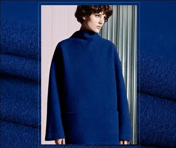

Tibetan blue knitting ring thick cashmere wool fabric dress coat printing super hollandais sequin design college fabric A260