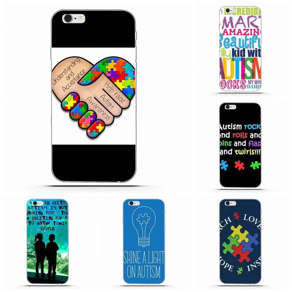 

Wexoeq Soft TPU Cases Cover For Galaxy Alpha Core Prime Note 4 5 8 S3 S4 S5 S6 S7 S8 S9 mini edge Plus Autism Awareness