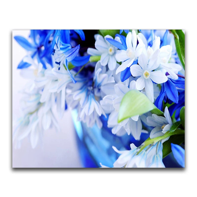 DIY 3D Diamond painting flower Full Round Diamond mosaic orchid Full Square Diamond embroidery Cross stitch blue White