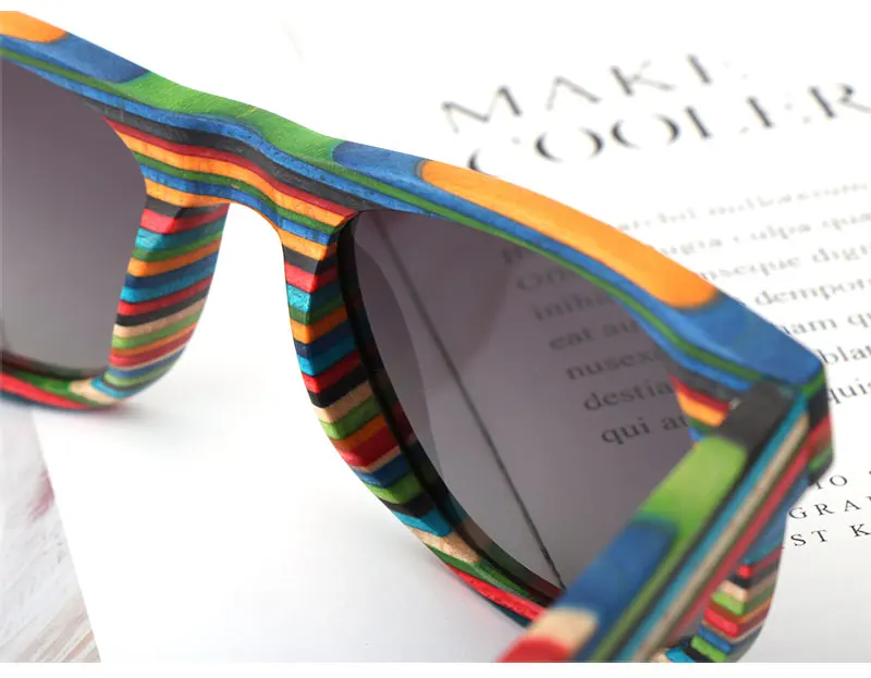 2019 роскошные новые красочные модные женские поляризационные очки для вождения солнцезащитные очки для женщин цветные деревянные очки