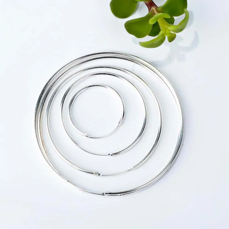 15~ 50 мм большие круглые настоящие чистые 925 пробы серебряные серьги-кольца для женщин, хорошее ювелирное изделие, модные женские серьги