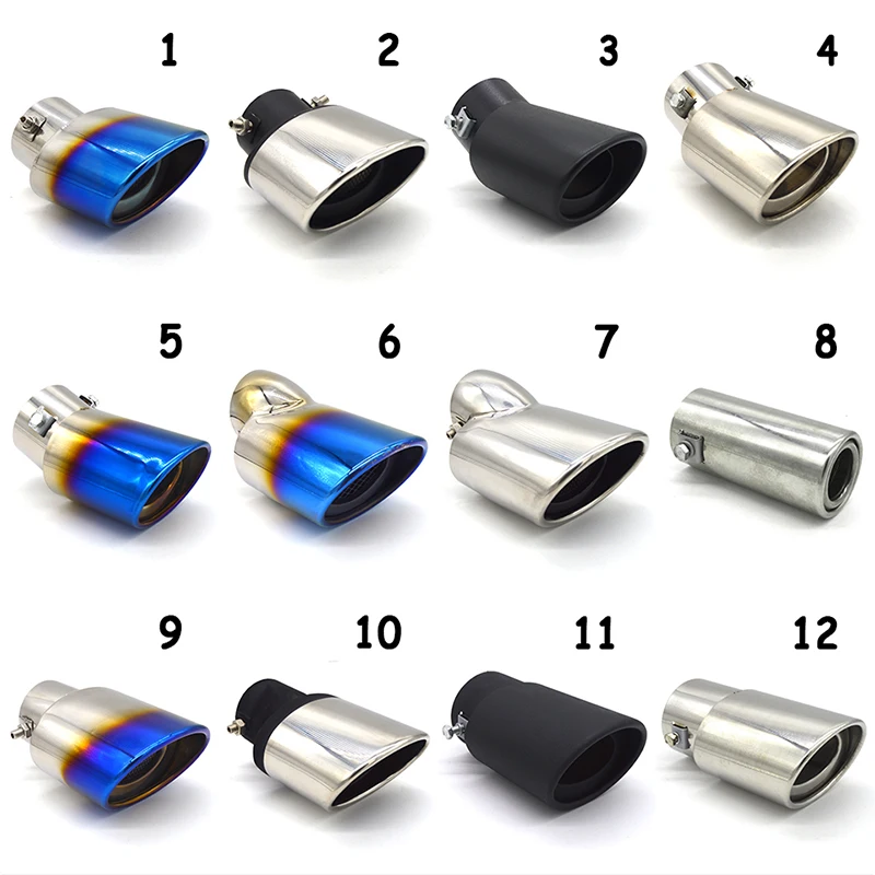 ZD Universal Car Auto Round Exhaust Muffler Tip Stainless Steel Pipe Chrome Trim Modified Car Rear Tail Throat Exhause Liner
