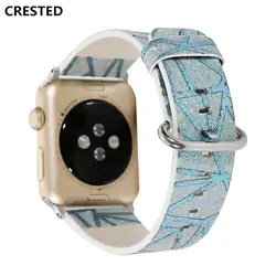 Хохлатый ремешок из натуральной кожи для Apple Watch band 42 мм/38 мм iwatch series 3 2 1 повязки на запястья-браслеты сменный ремешок для часов