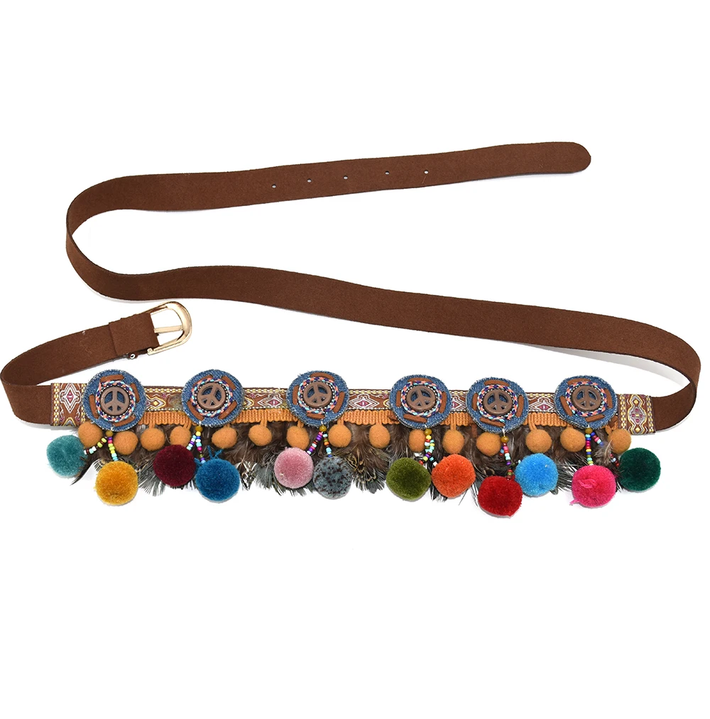 new Gypsy Boho Turkish Bohemian with colorful Pompous charm Belt Dance Body Chain Ethnic sash Cummerbunds belt