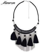 Mujeres de la manera ZA 2016 Bohemia Collar Colgante Borla de la Cadena Gran Collar de la Declaración Gargantilla Boho Maxi Collier Femme Joyas Accesorio