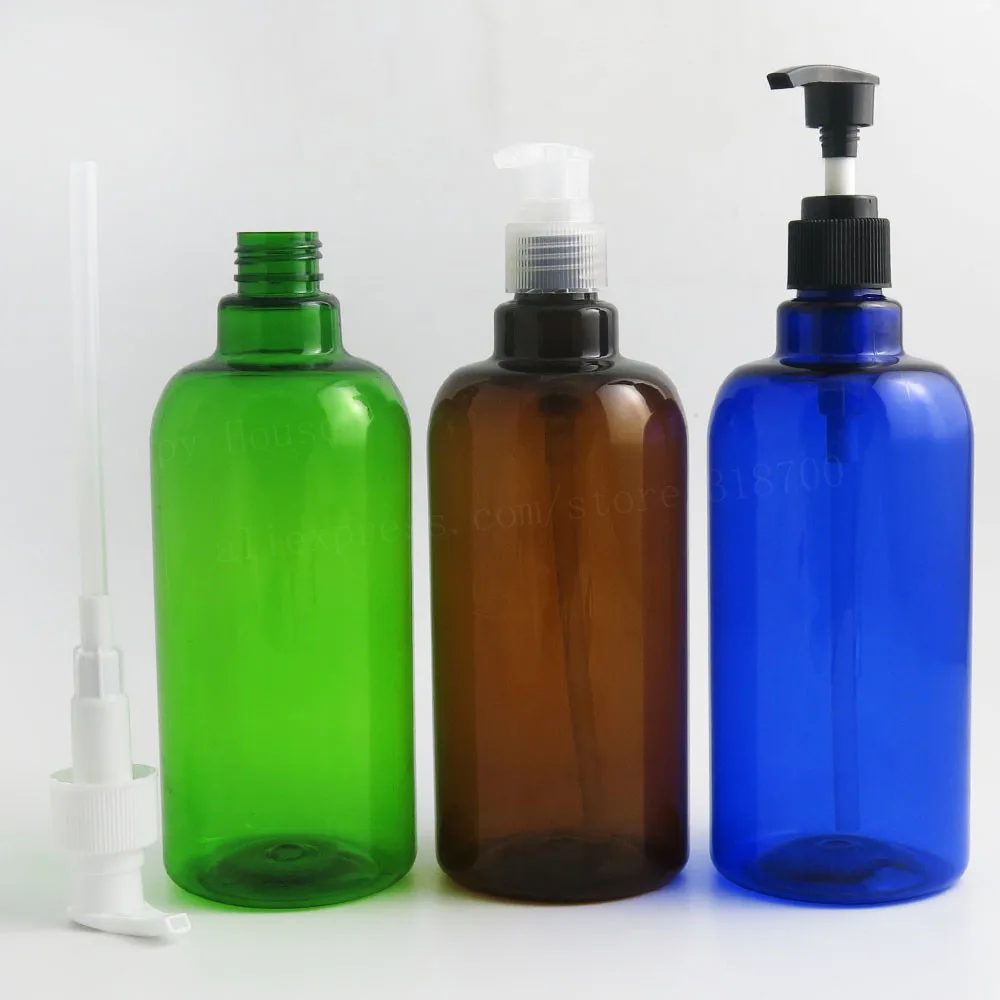 12x500 mlFree пустой шампунь для животных Тело мыть бутылки для лосьона синий зеленый Янтарный многоразового пластиковый упаковочный контейнер