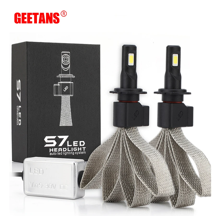 

GEETANS H7 880/881/H27 H8/H9/H11 9005/HB3 H10 9006/HB4 H3 COB LED Car Headlight Auto Front Light Led Light Bulb 6000K 12V Led AA