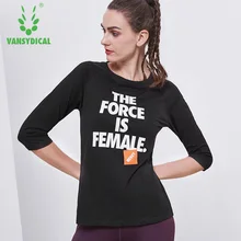 Осенние спортивные топы женские хлопковые тонкие буквы Беговая одежда для йоги Футболки с круглым вырезом