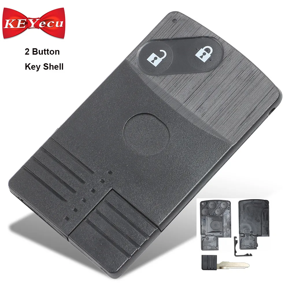 

KEYECU Smart Card Remote Key Shell for MAZDA 5 6 CX-7 CX-9 RX8 Miata 2 Button With Insert Blade Uncut