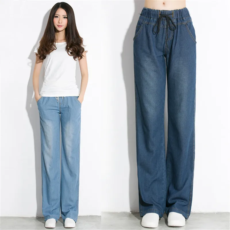 2018 Spring And Summer High Waist Jeans Thin Loose Wide Leg Plus Size Jeans Women's Denim Pants pantalones jeans de mujer Q19 2018 Spring And Summer High Waist Jeans Thin Loose Wide Leg Plus Size Jeans Women's Denim Pants pantalones jeans de mujer Q19