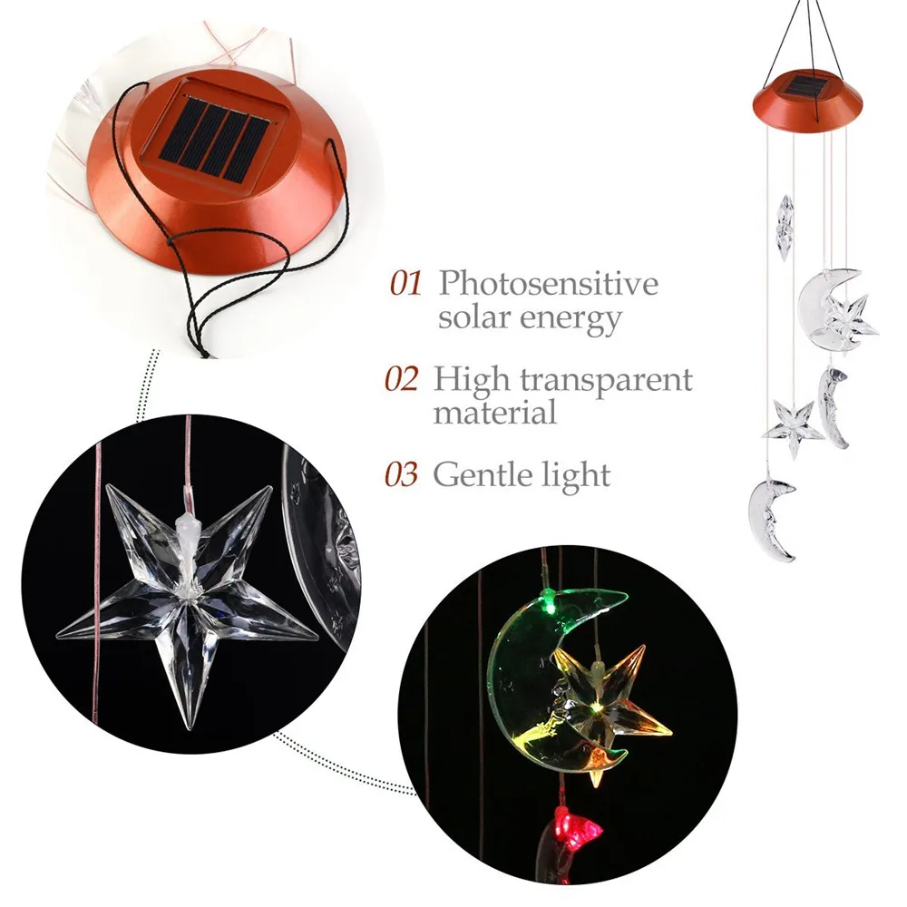 Бабочка меняющая цвет Солнечный мобильный ветровой колокольчик светильник s подвесной ветровой колокольчик светильник Ночной подвесной светильник патио садовый светильник ing