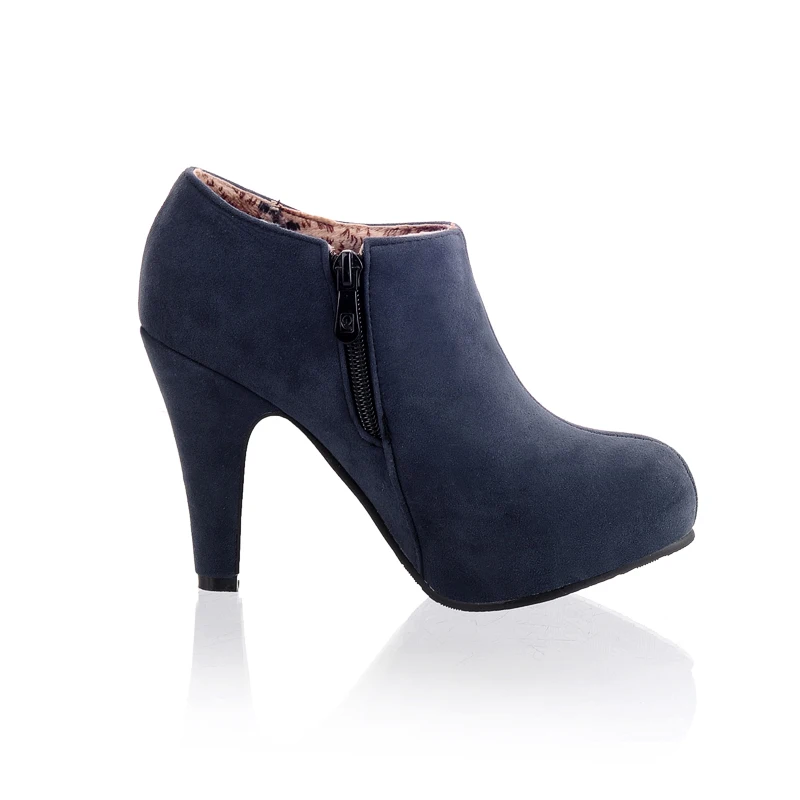 Noir D'équitation De Bleu Confortable Zipper Black Chainingyee Femmes blue Bottes Décontracté Talons apricot Cheville Style Bout Abricot Rond Mode Haute DIYWEH29