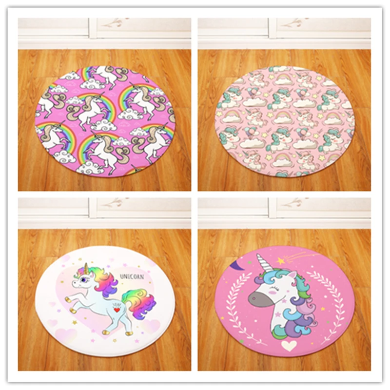 Unicorn Round Tapete For Living Room Bedroom Home Decor Carpet Rug Children Kids Soft Play Mat Unicorn Round Tapete For Living Room Bedroom Home Decor Carpet Rug Children Kids Soft Play Mat