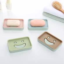 Мультяшное улыбающееся лицо пластиковое круглое Двухслойное улыбающееся Мыло для лица коробка для посуды Чехол держатель мыла товары для дома, ванной