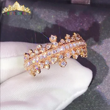 

100% 18K 750Au Gold Moissanite Diamond Ring D color VVS With national certificate MO-H1006