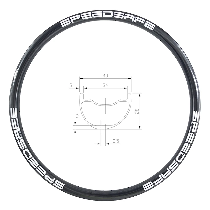 

29er MTB AM ENDURO 40mm asymmetric carbon rim clincher tubeless 28mm deep UD 3K 12K matte glossy 24 28 32 Holes 29in hookless